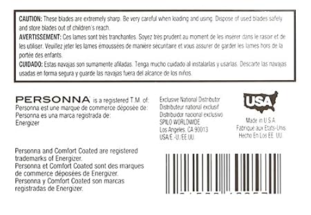 Personna Double Edge Stainless Steel Blades 100 Pcs Comfort Coated Safety Barber Shaving Razor Made in USA