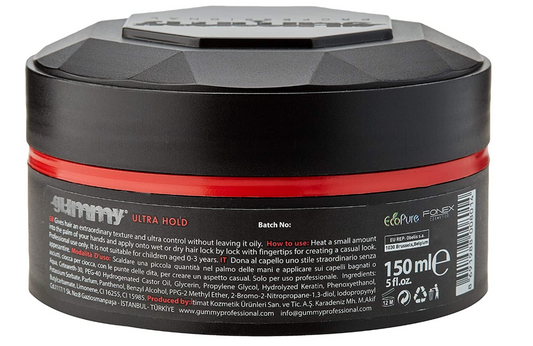 Gummy Ultra Hold Hair Styling Wax 150ml - 5.07 Fl Oz Ultra Hold