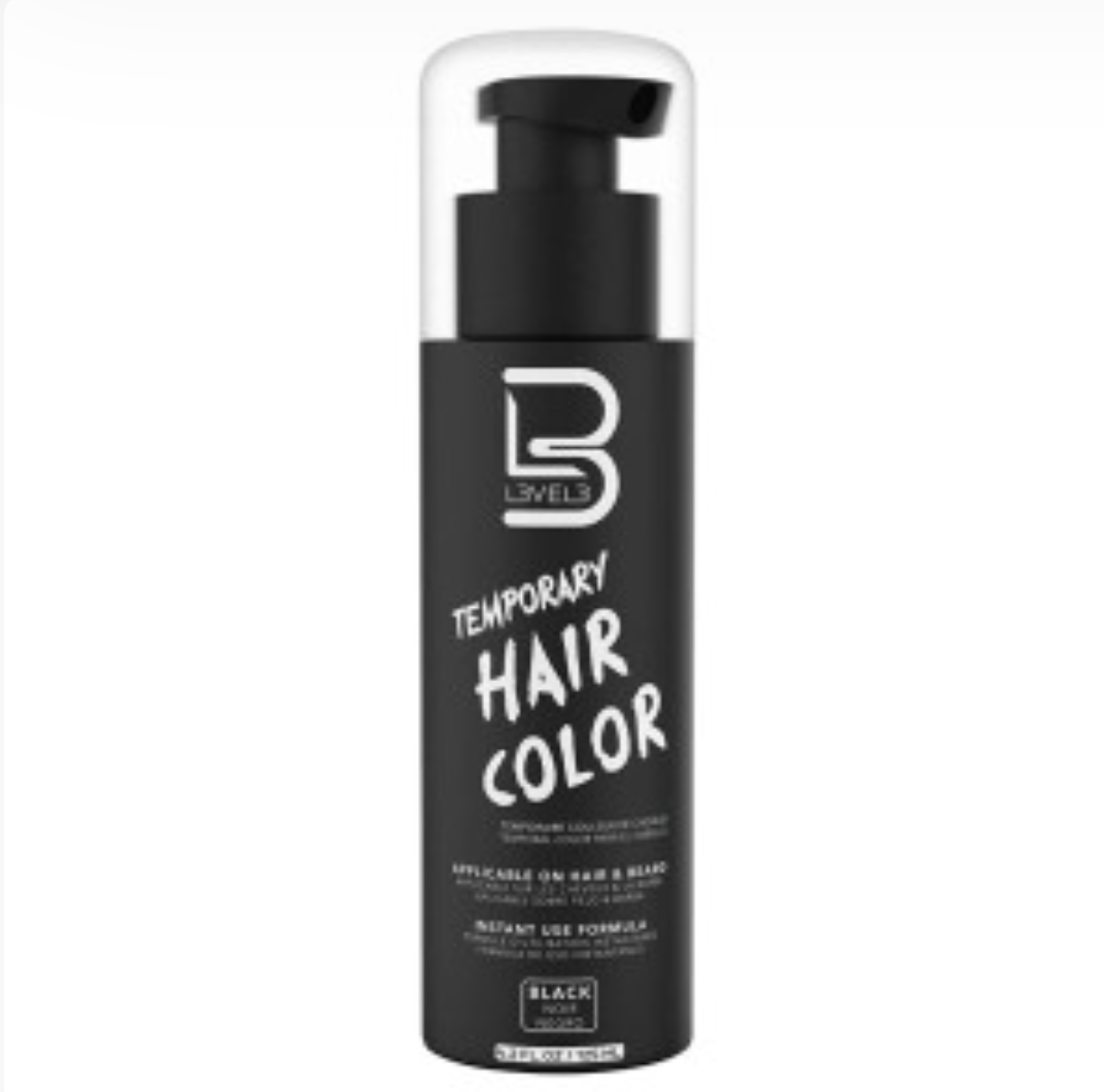 L3VEL3 TEMPORARY BEARD COLOR - BLACK 125ML