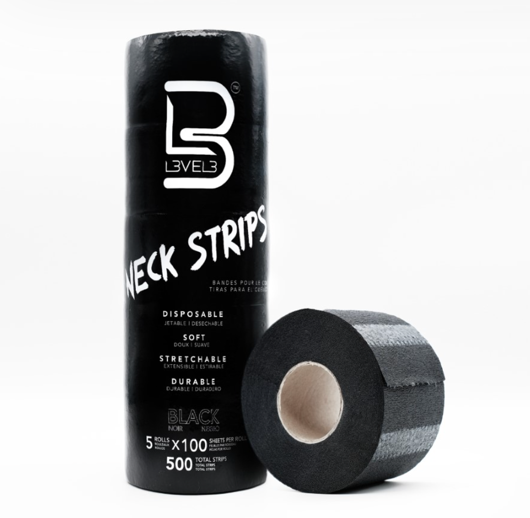 L3vel3 Neck Strips - Black - 5 Rolls 100 strips/Roll