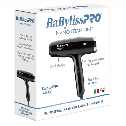 #BNT8550B BABYLISSPRO NANO TITANIUM FALCO DRYER - BLACK