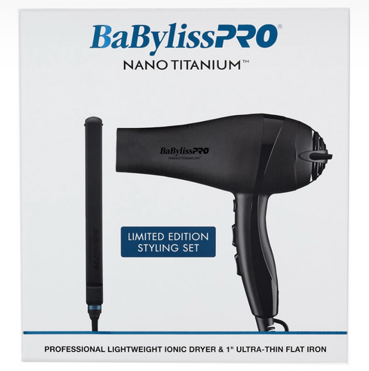 #BNTPPMB415 BABYLISSPRO MATTE BLACK DRYER & STRAIGHTENER COMBO