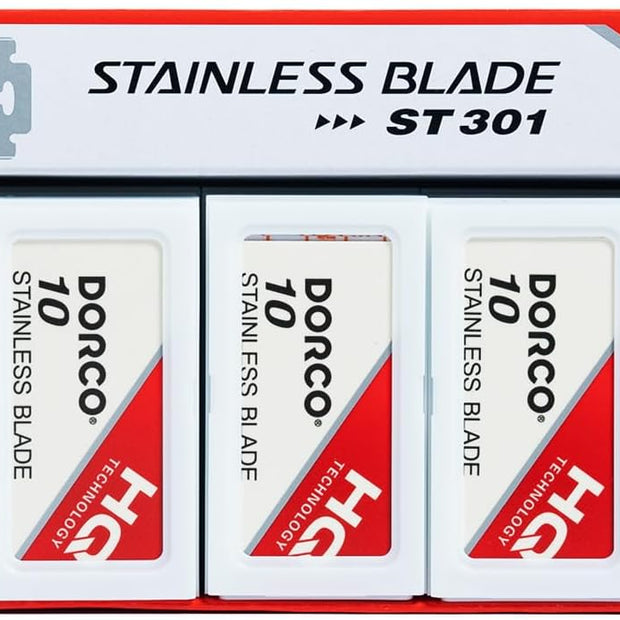 Dorco ST-301 Stainless Steel Razor Blades 100-Count Dispenser Pack