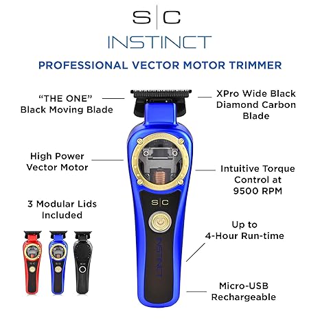 StyleCraft Instinct Professional Hair Trimmer IN2 Vector Motor Cordless with Intuitive Torque Control