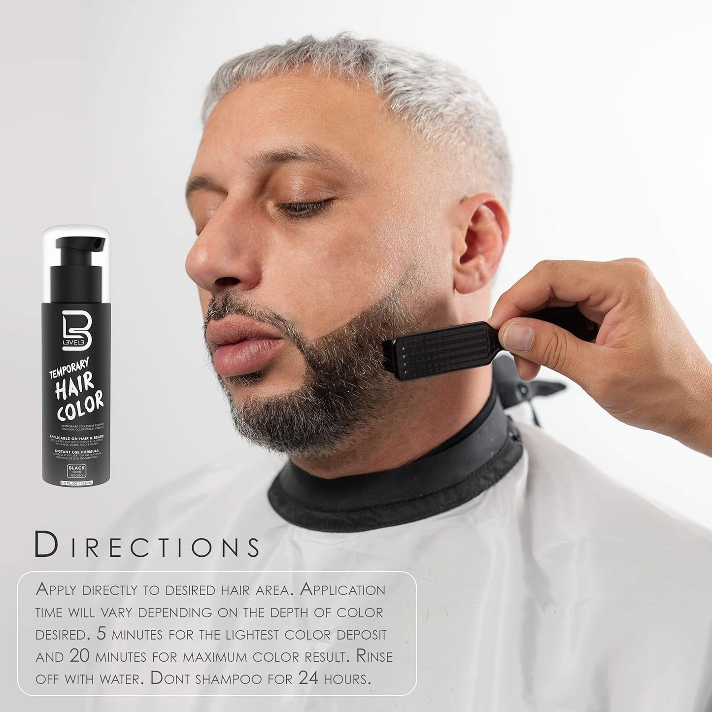 Level3 - Temporary Beard Color - Full Beard in Minutes