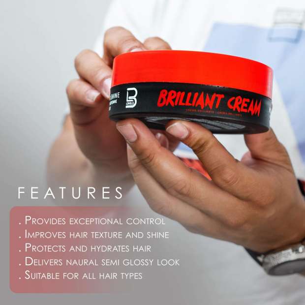 L3 Level 3 Brilliant Cream - Improves Hair Texture and Shine - Delivers a Natural Hair Style Look Hydrates your Hair