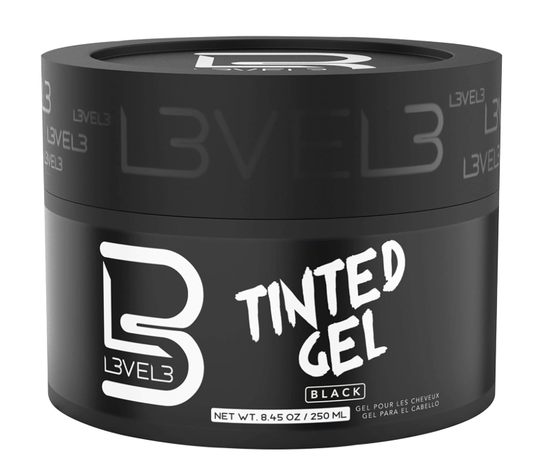 L3 Level 3 Tinted Gel Black - Temporary Black Hair Gel For Hair No Flaking and Rinses Out Easily