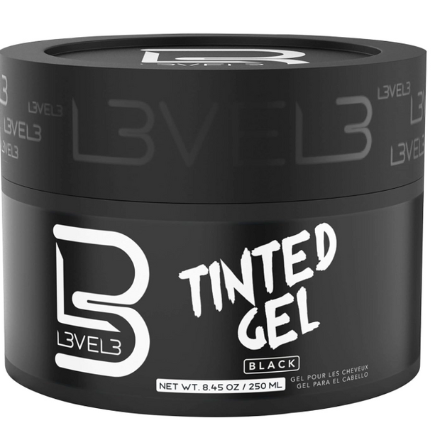 L3 Level 3 Tinted Gel Black - Temporary Black Hair Gel For Hair No Flaking and Rinses Out Easily