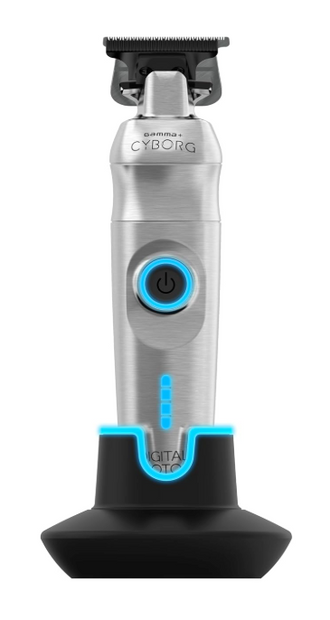 GAMMA+ Cyborg Professional Metal Cordless Ergonomic Hair Clipper Trimmer with Digital Brushless Motor