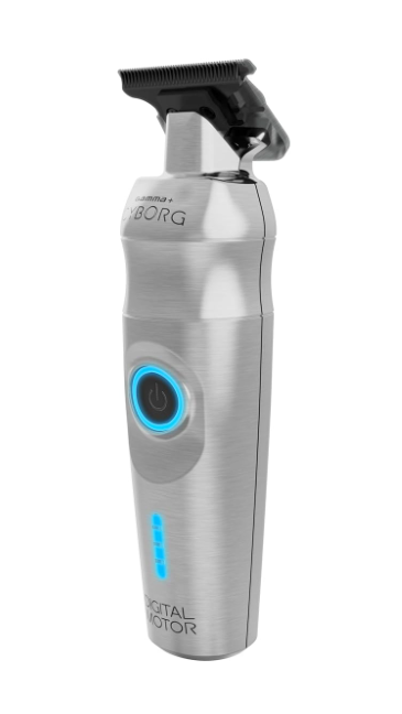 GAMMA+ Cyborg Professional Metal Cordless Ergonomic Hair Clipper Trimmer with Digital Brushless Motor