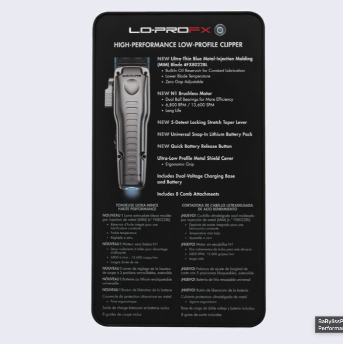 BaBylissPRO® FXONE™ Lo-ProFX High Performance Low-Profile Clipper (Silver)