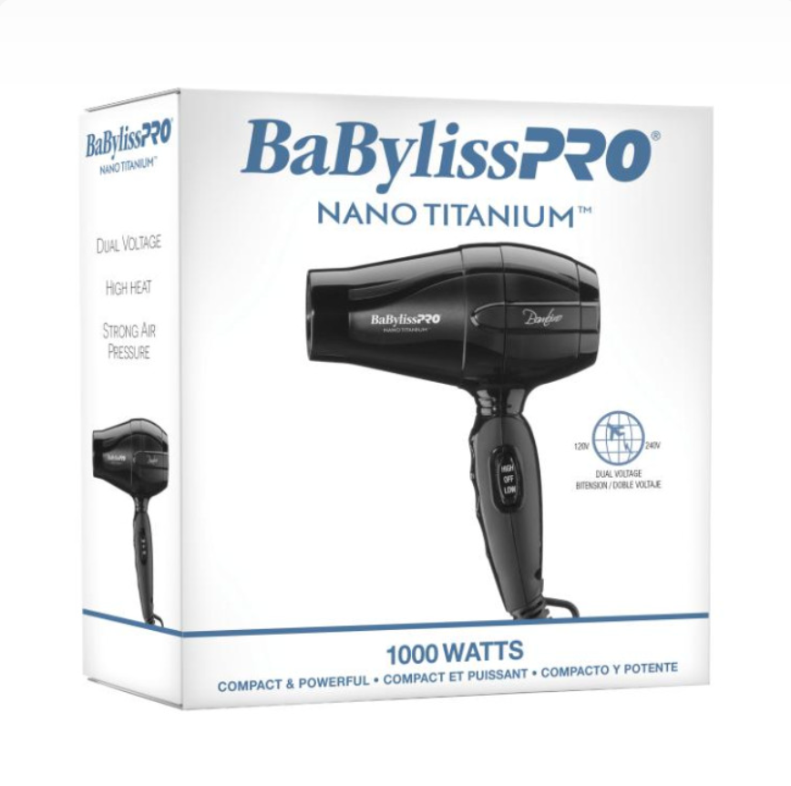 #BNT5510UC BABYLISSPRO NANO TITANIUM BAMBINO COMPACT DRYER 1000W