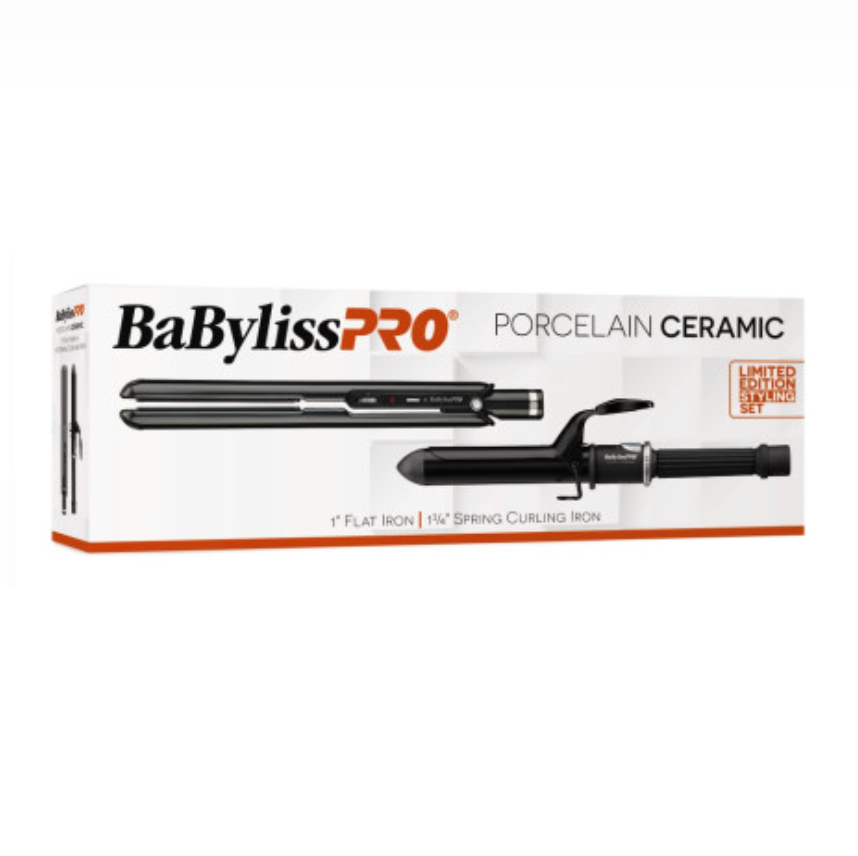#BPCPP6UC BABYLISSPRO PORCELAIN CERAMIC FLAT IRON & CURLING IRON COMBO