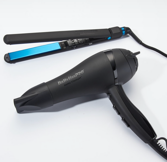#BNTPPMB415 BABYLISSPRO MATTE BLACK DRYER & STRAIGHTENER COMBO