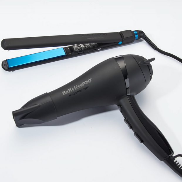 #BNTPPMB415 BABYLISSPRO MATTE BLACK DRYER & STRAIGHTENER COMBO