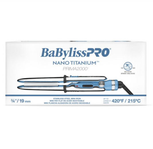 #BNT2000 BABYLISSPRO NANO TITANIUM PRIMA 2000 MINI STRAIGHTENER 3/4''