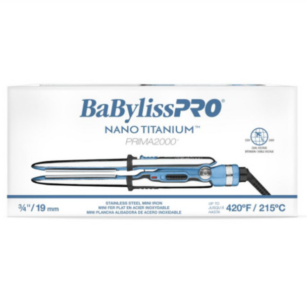 #BNT2000 BABYLISSPRO NANO TITANIUM PRIMA 2000 MINI STRAIGHTENER 3/4''