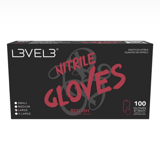 L3VEL3 RED-ISH NITRILE GLOVES 100CT