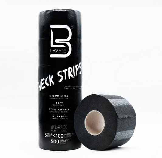L3vel3 Neck Strips - Black - 5 Rolls 100 strips/Roll