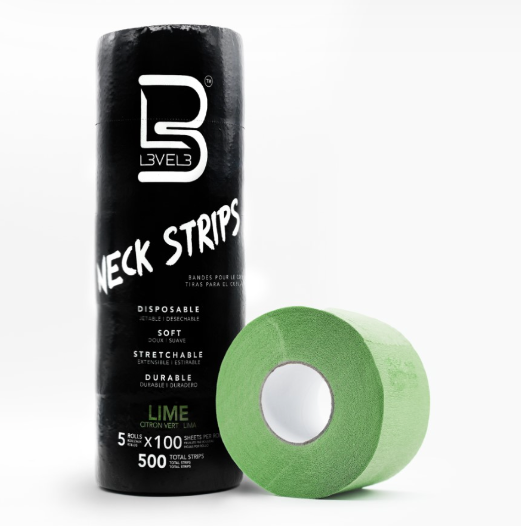 L3vel3 Neck Strips - Green - 5 Rolls 100 strips/Roll
