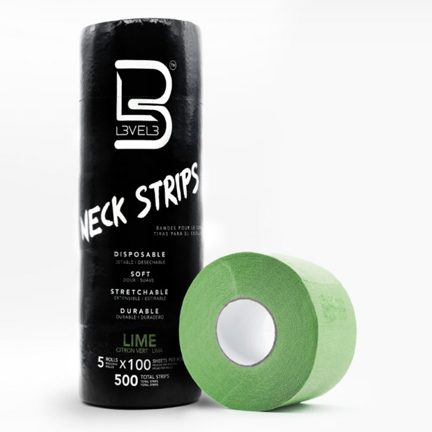 L3vel3 Neck Strips - Green - 5 Rolls 100 strips/Roll