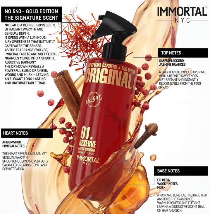 IMMORTAL RESERVE 01 GOLD EDITION EAU DE COLOGNE 16.9OZ