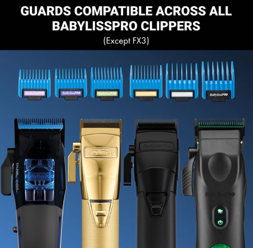 BABYLISSPRO PRECISION MAGNETIC CLIPPER GUARDS 6PK