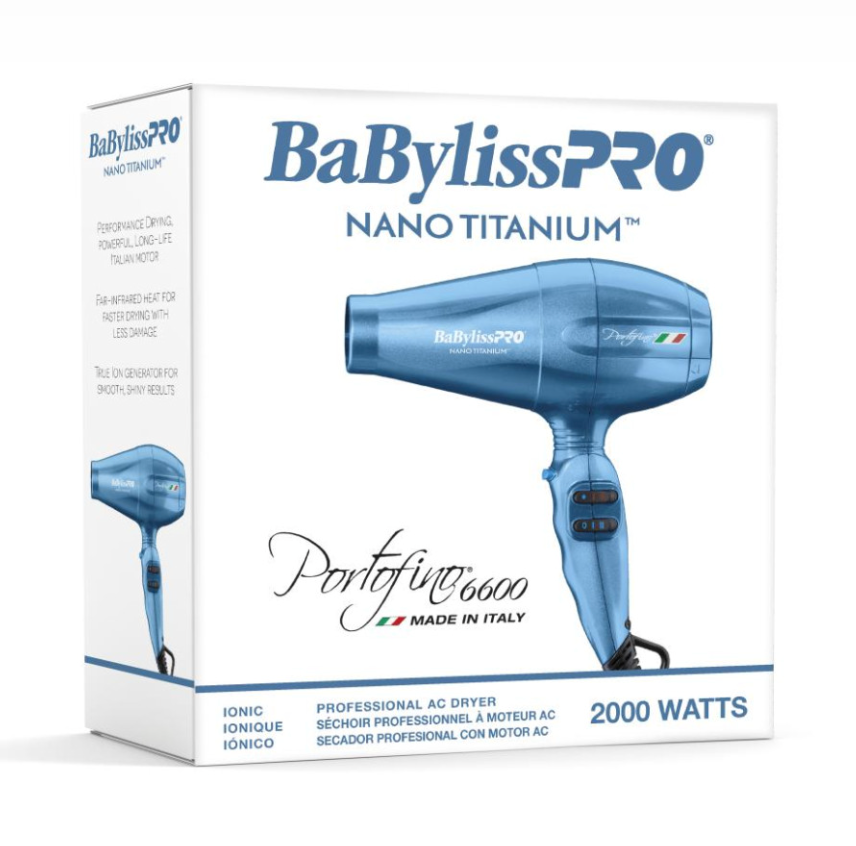 #BNTB6610N BABYLISSPRO NANO TITANIUM PORTOFINO DRYER - BLUE