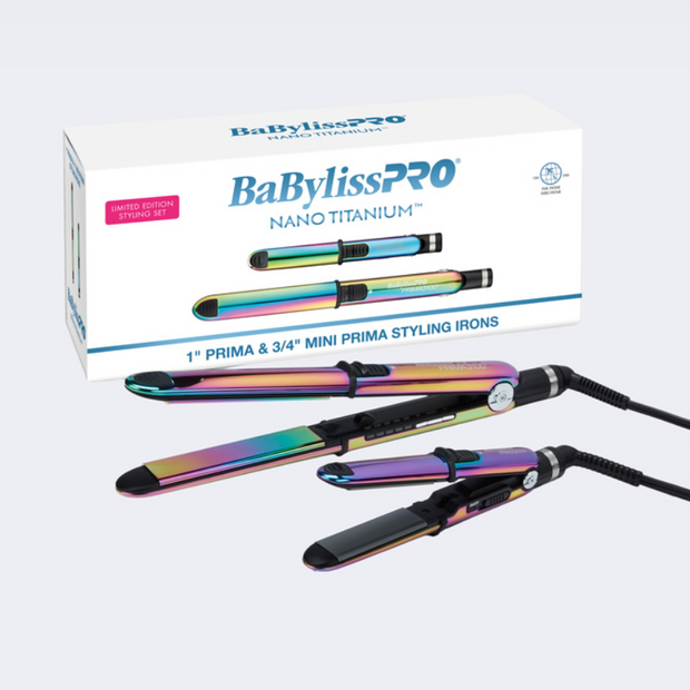 #BNTPK1RB BabylissPro Nano Titanium Iridescent Prima Iron Combo