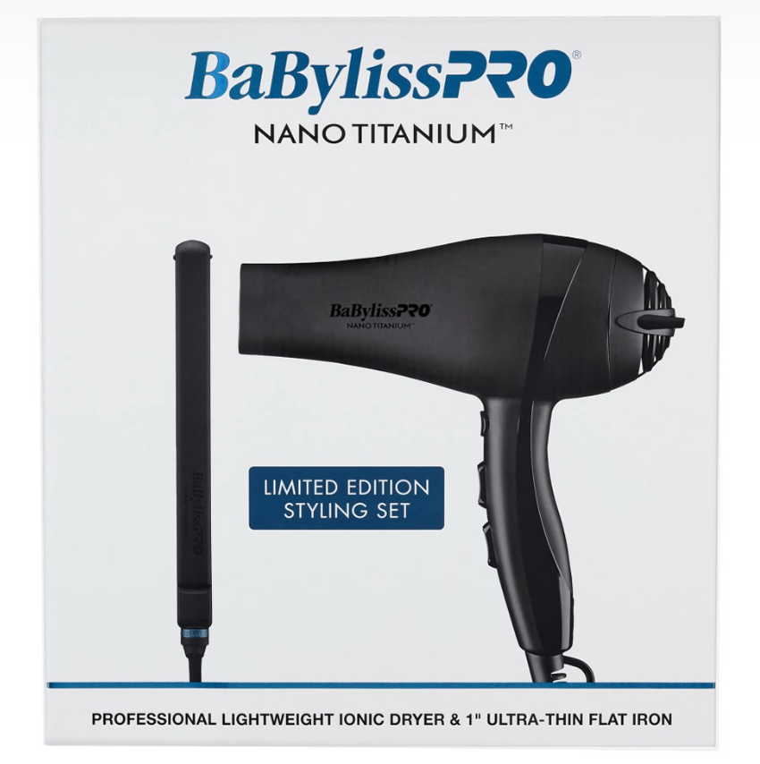 #BNTPPMB415 BABYLISSPRO MATTE BLACK DRYER & STRAIGHTENER COMBO
