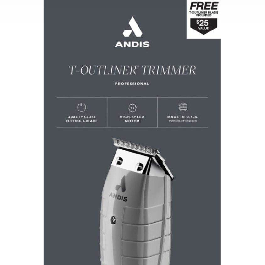 ANDIS T-OUTLINER TRIMMER W/ FREE REPLACEMENT BLADE