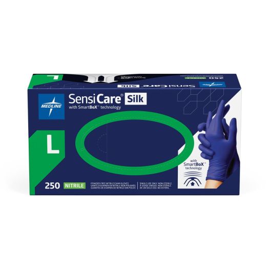 SensiCare Silk Nitrile Exam Gloves with SmartBoX Technology