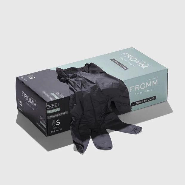 FROMM - Black Nitrile Powder Free Gloves - 100 Pack
