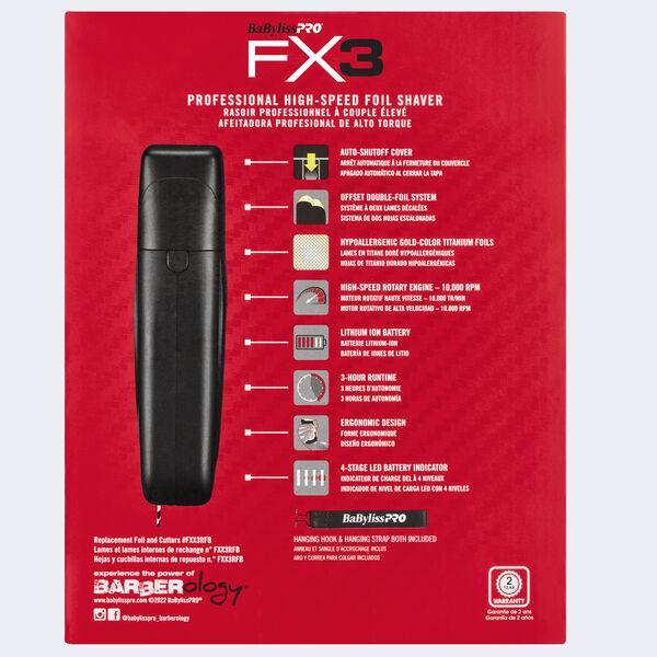 BaBylissPRO® FX3 Professional High Speed Foil Shaver