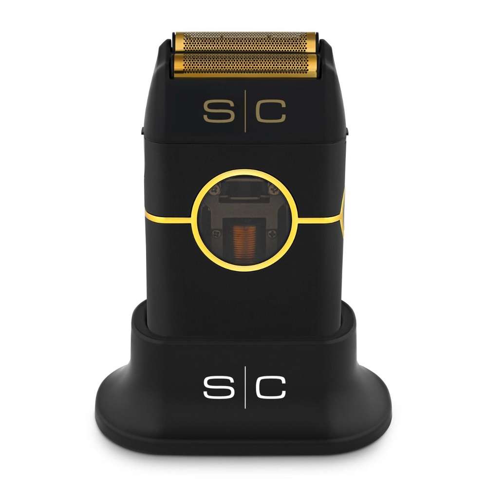 StyleCraft Instinct Metal Shaver - Professional Double Foil Cordless Shaver with Intuitive Torque Control and IN2 Vector Motor in Black